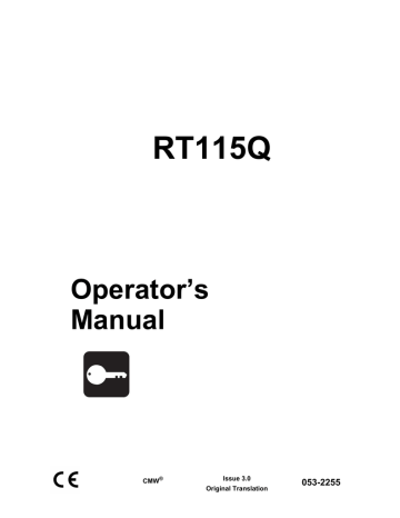 RT115Q Operator’s Manual 053-2255 RT115Q Operator’s Manual 053-2255
