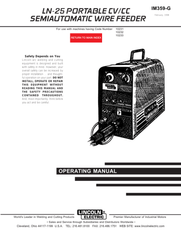 LN25 Operators Manual | Manualzz
