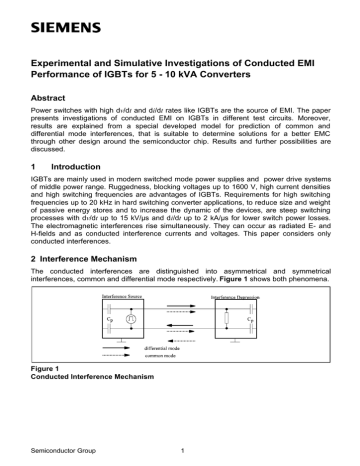 Experimental and Simulative Investigations of Conducted EMI Performance of IGBTs for 5 Experimental and Simulative Investigations of Conducted EMI Performance of IGBTs for 5