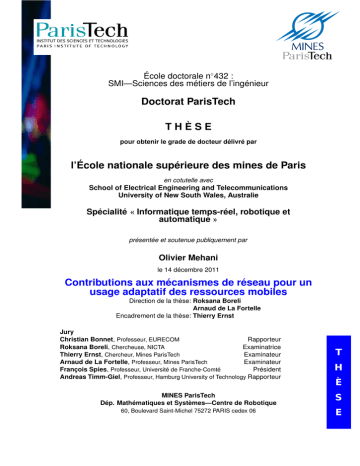 Contributions to Mechanisms for Adaptive Use of Mobile Network Resources Contributions to Mechanisms for Adaptive Use of Mobile Network Resources
