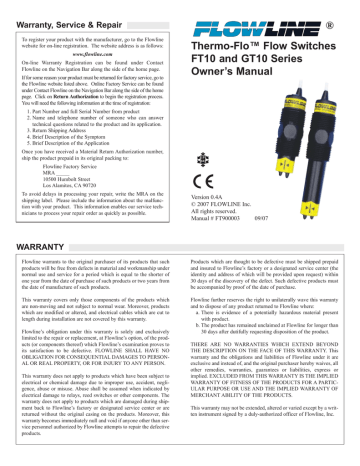 FT10, GT10 Series Manual FT10, GT10 Series Manual