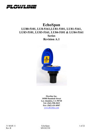 EchoSpan LU80, LU81, LU83, and LU84 Series Manual EchoSpan LU80, LU81, LU83, and LU84 Series Manual