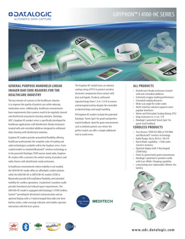 Datalogic Gryphon GBT4100 -HC - informacje o produkcie wer. ang. Datalogic Gryphon GBT4100 -HC - informacje o produkcie wer. ang.