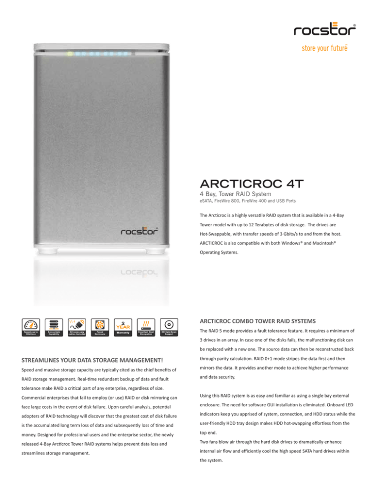 Arcticroc 4T Specifications Arcticroc 4T Specifications
