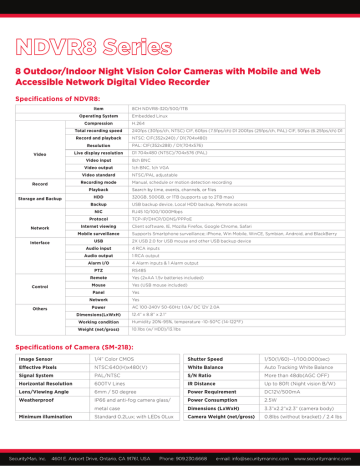 NDVR8_System_Spec Sheet NDVR8_System_Spec Sheet