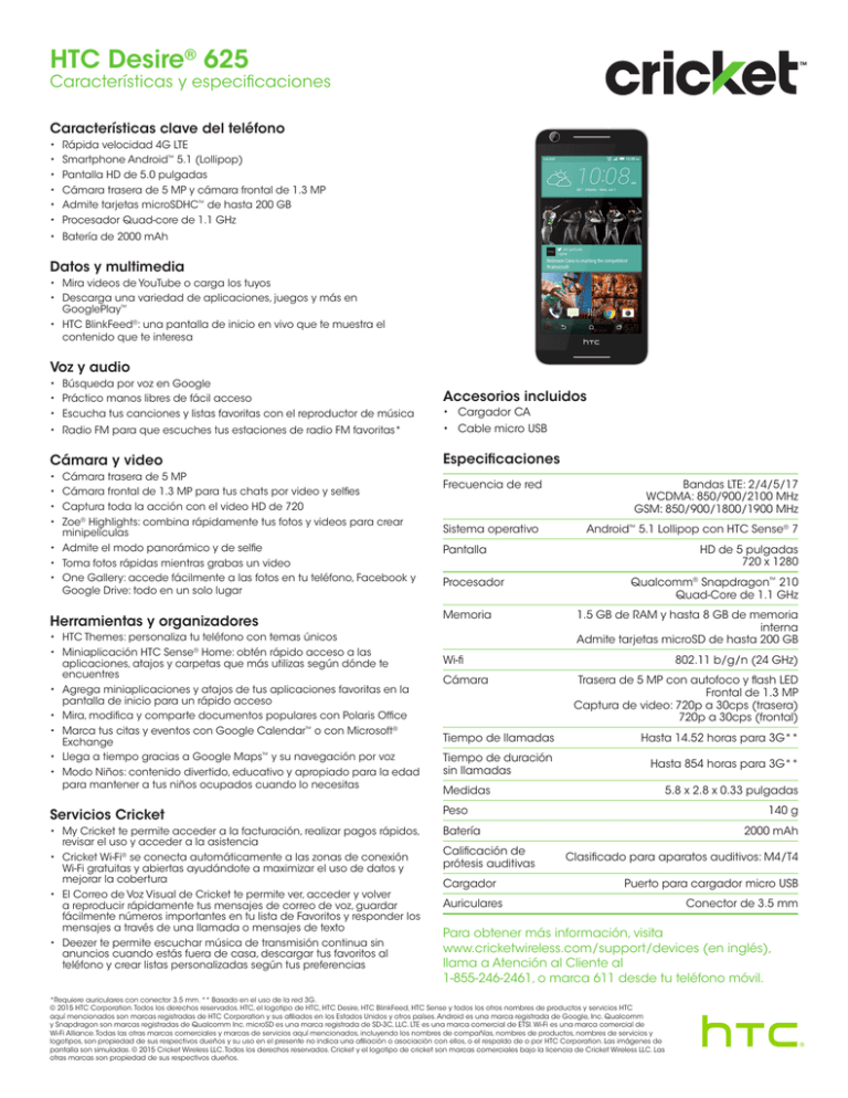 Características clave del teléfono Características clave del teléfono