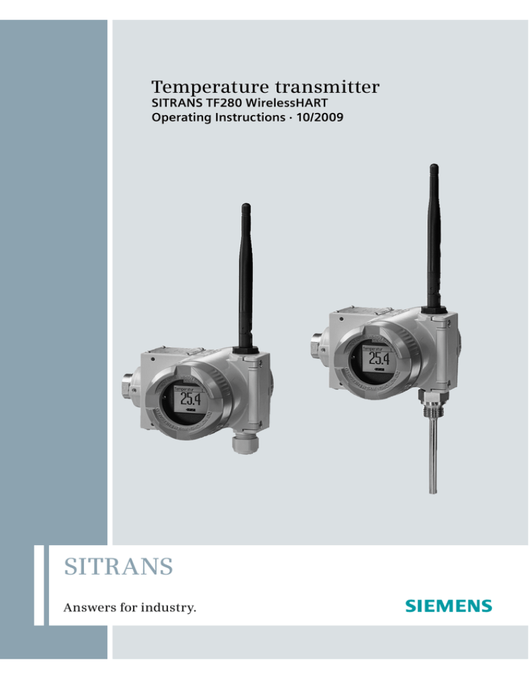 SitransTF280 Manual E A5E02619566?func=cslib SitransTF280 Manual E A5E02619566?func=cslib