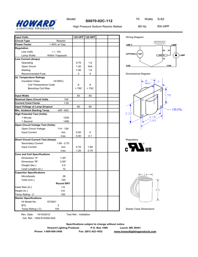 S0070-02C-112 Model: Watts S-62 S0070-02C-112 Model: Watts S-62