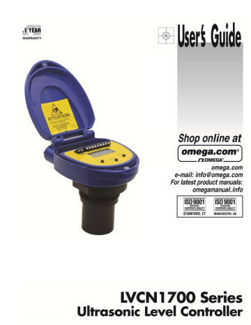 Omega LVCN1700 Series Owner's manual Omega LVCN1700 Series Owner's manual