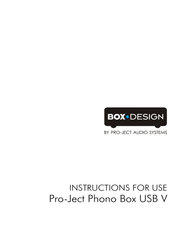 Box-Design Phono Box USB V User manual Box-Design Phono Box USB V User manual