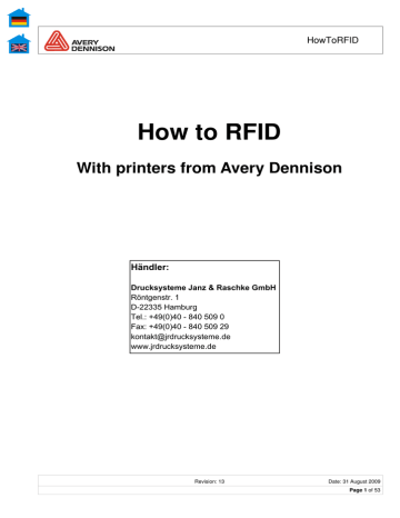 Bedienungsanleitung RFID Anwendung Thermotransferdrucker 64 | Manualzz