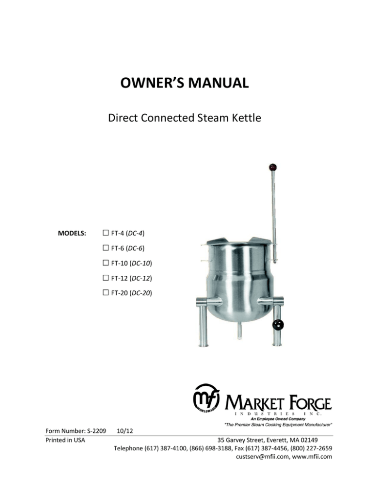 Operation Manual 10/2012 Operation Manual 10/2012