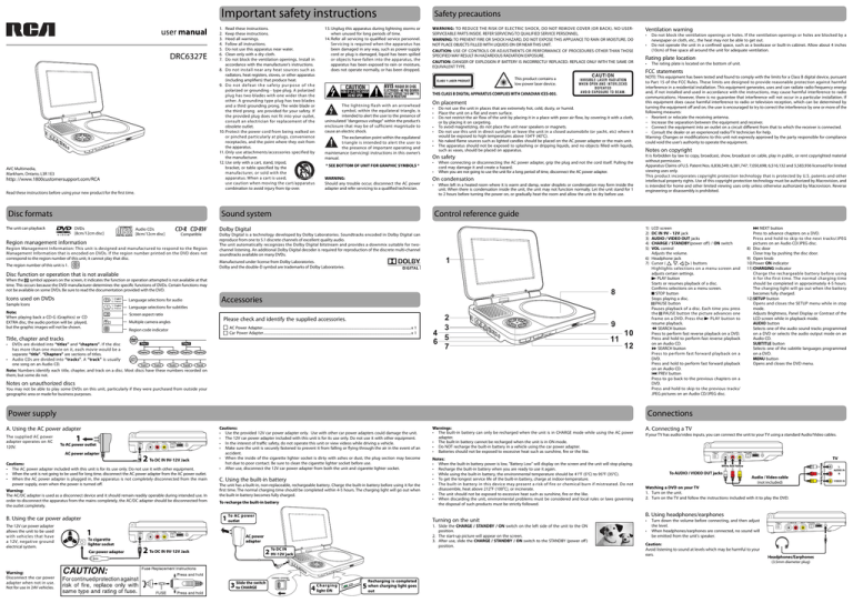 DRC6327E Product Manual DRC6327E Product Manual
