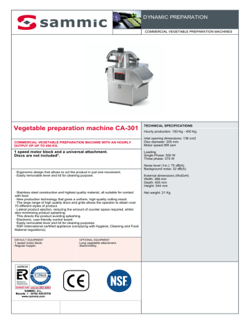 CA-301 Specification Sheet CA-301 Specification Sheet