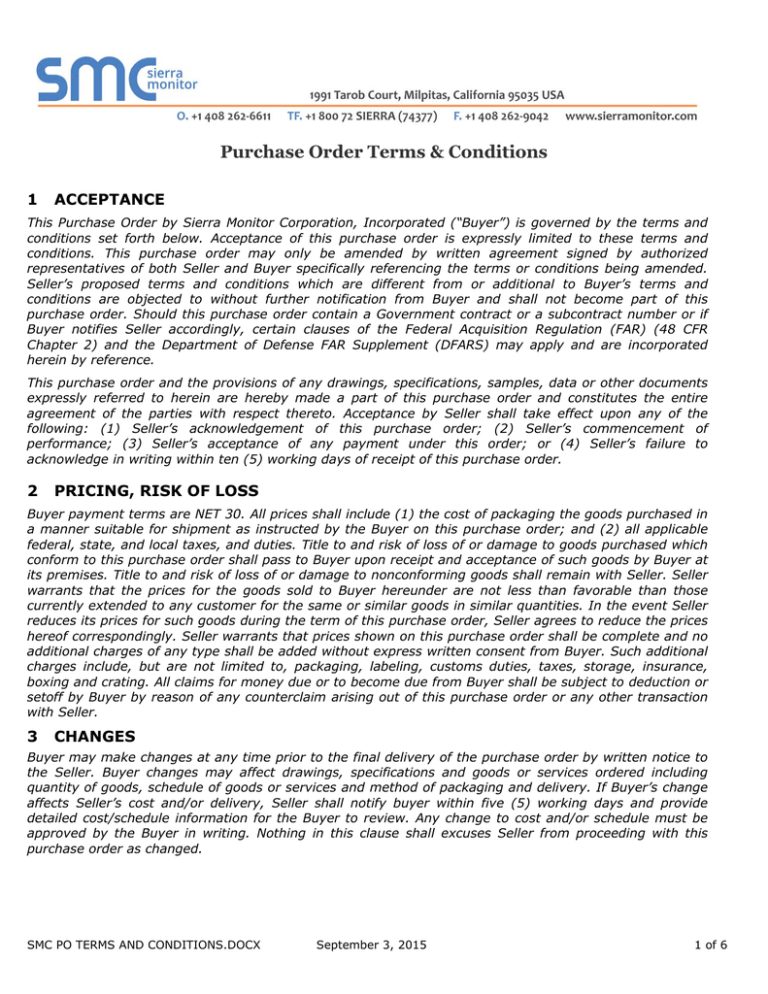 PO Terms and Conditions PO Terms and Conditions