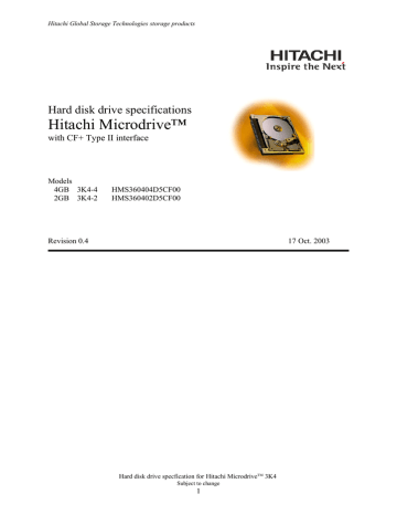 Microdrive 3K4 Specification v.4 Microdrive 3K4 Specification v.4