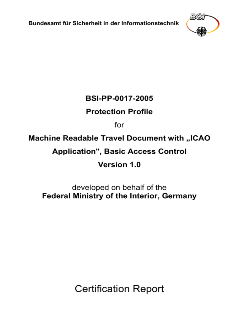 Certification Report: PP0017a Certification Report: PP0017a