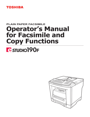 Operator Guide Fax & Copy Operator Guide Fax & Copy