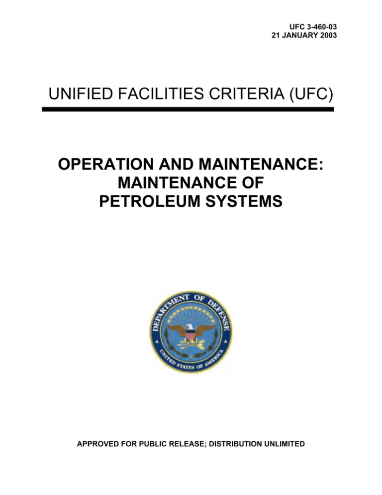 UNIFIED FACILITIES CRITERIA (UFC) OPERATION AND MAINTENANCE: MAINTENANCE OF UNIFIED FACILITIES CRITERIA (UFC) OPERATION AND MAINTENANCE: MAINTENANCE OF