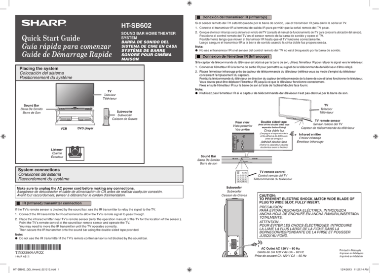 Quick Start Guide Guía rápida para comenzar Guide de Démarrage Rapide 602 Quick Start Guide Guía rápida para comenzar Guide de Démarrage Rapide 602