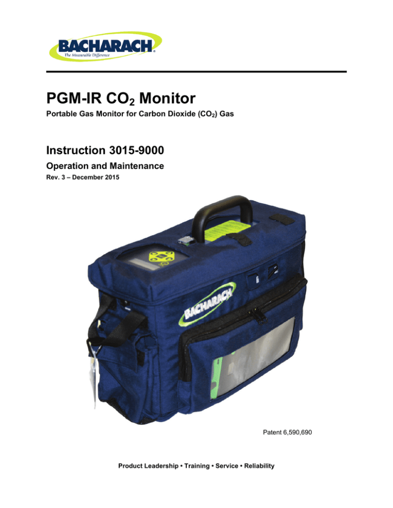 Bacharach PGM-IR User manual Bacharach PGM-IR User manual