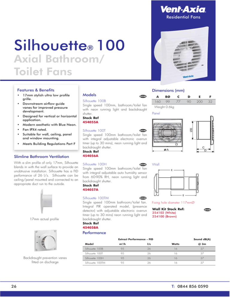 Vent-Axia Silhouette Catalogue Page Vent-Axia Silhouette Catalogue Page