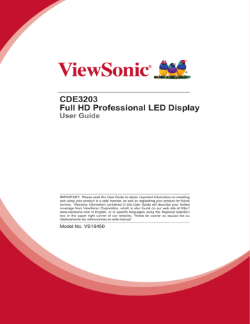 ViewSonic cde3203 User guide | Manualzz ViewSonic cde3203 User guide | Manualzz