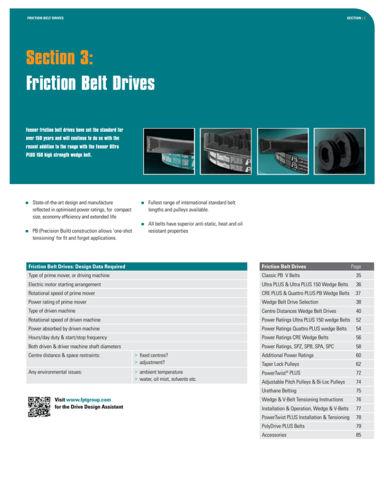Fenner Friction Belts Fenner Friction Belts