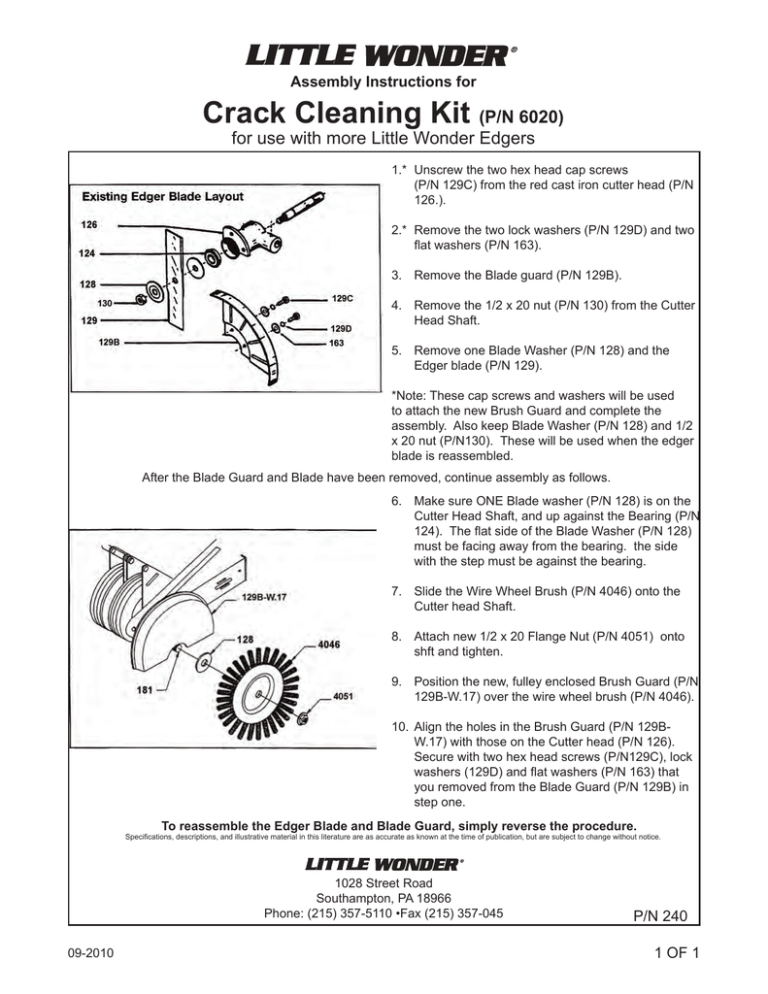 Little Wonder 6020 Owner's manual Little Wonder 6020 Owner's manual