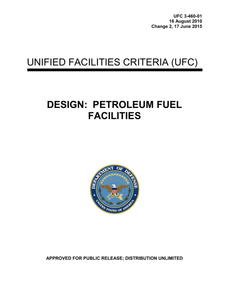 UNIFIED FACILITIES CRITERIA (UFC) DESIGN: PETROLEUM FUEL FACILITIES UNIFIED FACILITIES CRITERIA (UFC) DESIGN: PETROLEUM FUEL FACILITIES