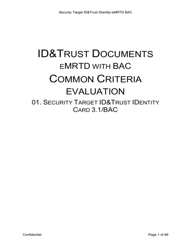 Security Target: st_idcard_bac_v0.11 Security Target: st_idcard_bac_v0.11
