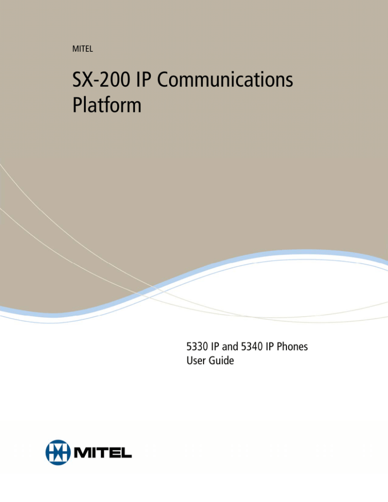 SX-200 IP Communications Platform 30 IP and 5340 IP Phones 53 SX-200 IP Communications Platform 30 IP and 5340 IP Phones 53