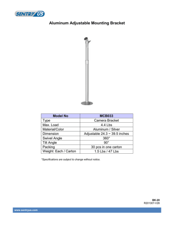 Aluminum Adjustable Mounting Bracket Aluminum Adjustable Mounting Bracket