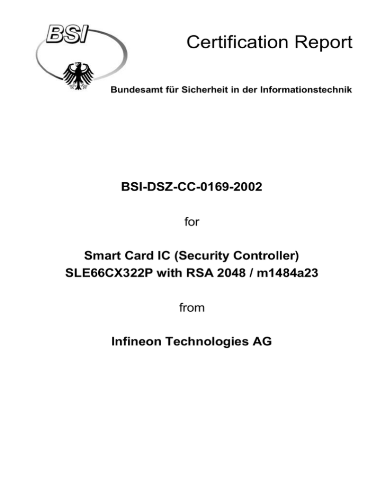 Certification Report: 0169a Certification Report: 0169a