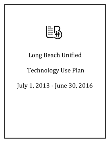 Technology Use Plan 2013-2016 Technology Use Plan 2013-2016