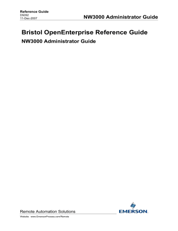 Remote Automation Solutions OpenEnterprise NW3000 Guide | Manualzz Remote Automation Solutions OpenEnterprise NW3000 Guide | Manualzz