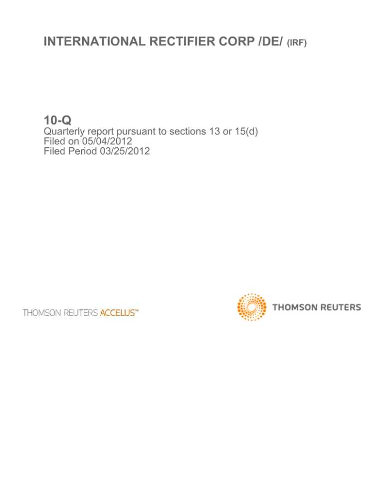 Quarterly report which provides a continuing view of a company's financial position May 04, 2012 | PDF | 337 kb Quarterly report which provides a continuing view of a company's financial position May 04, 2012 | PDF | 337 kb