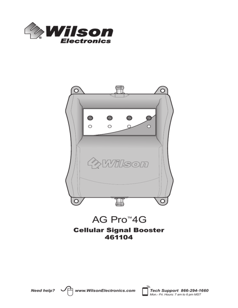 AG Pro 4G Cellular Signal Booster 461104 AG Pro 4G Cellular Signal Booster 461104