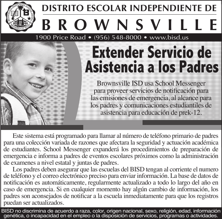 Extender Servicio de Asistencia a los Padres DISTRITO ESCOLAR INDEPENDIENTE DE Extender Servicio de Asistencia a los Padres DISTRITO ESCOLAR INDEPENDIENTE DE