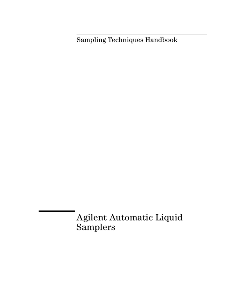 Agilent_7683_Autosampler_Sampling_Techniques_Handbook Agilent_7683_Autosampler_Sampling_Techniques_Handbook