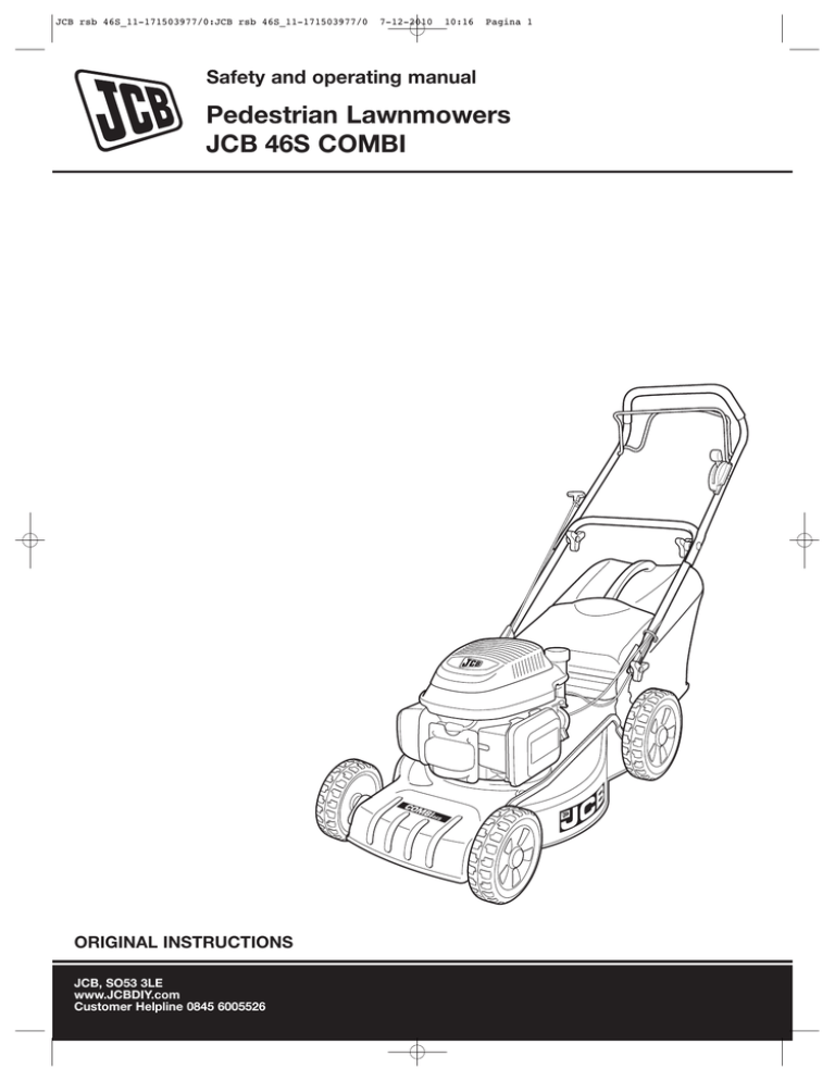 JCB 46S Operating instructions JCB 46S Operating instructions