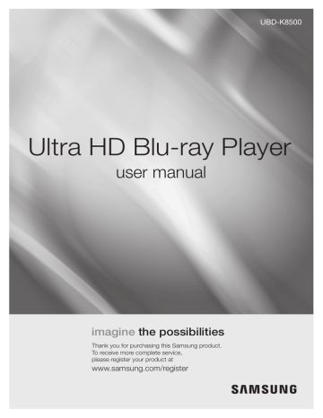 Samsung UBD-K8500 User manual | Manualzz Samsung UBD-K8500 User manual | Manualzz
