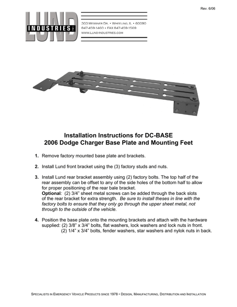 Installation Instructions for DC-BASE Installation Instructions for DC-BASE
