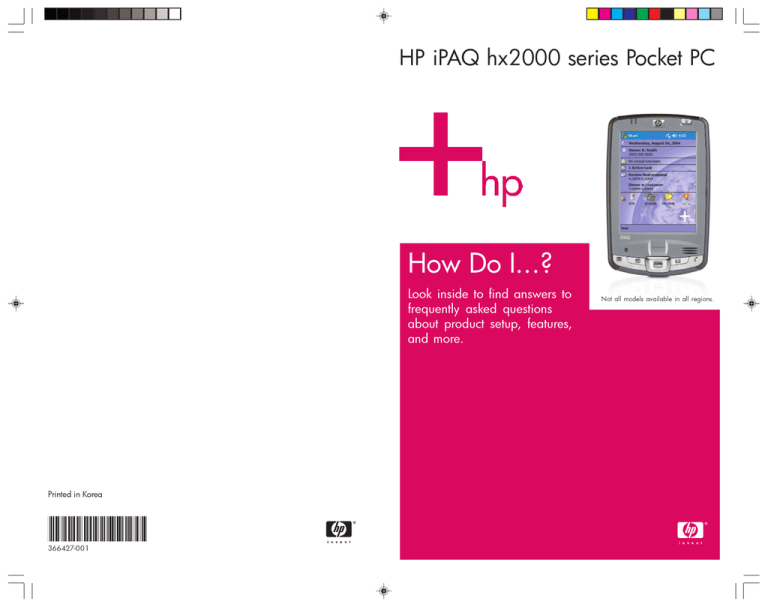 iPAQ hx2000 Series How iPAQ hx2000 Series How