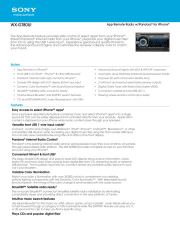 WXGT80UI MFG SPEC SHEET WXGT80UI MFG SPEC SHEET