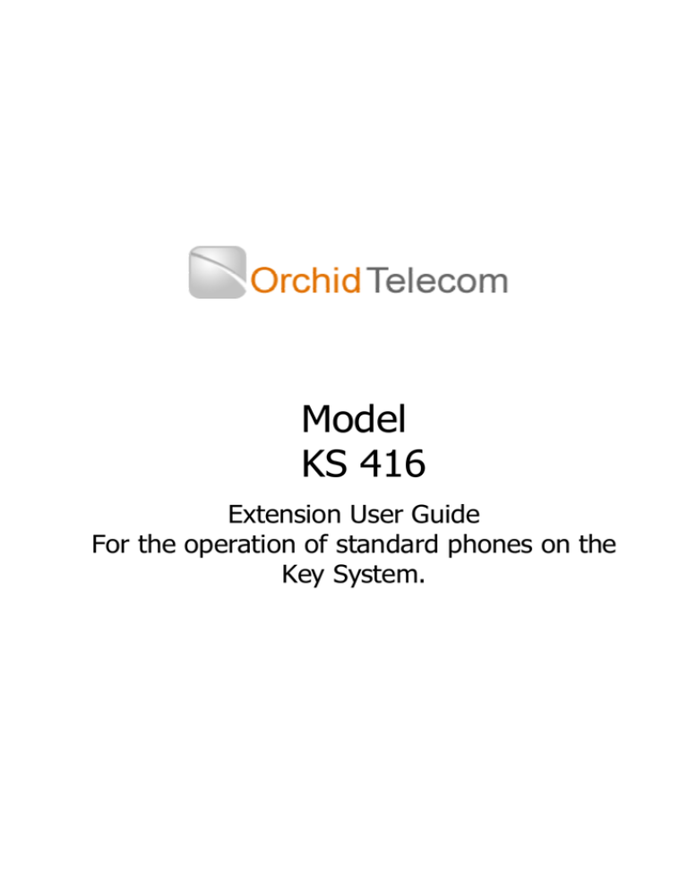 Model KS 416 Extension User Guide Model KS 416 Extension User Guide