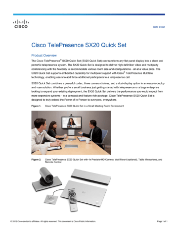 Cisco TelePresence SX20 Quick Set Product Overview | Manualzz Cisco TelePresence SX20 Quick Set Product Overview | Manualzz