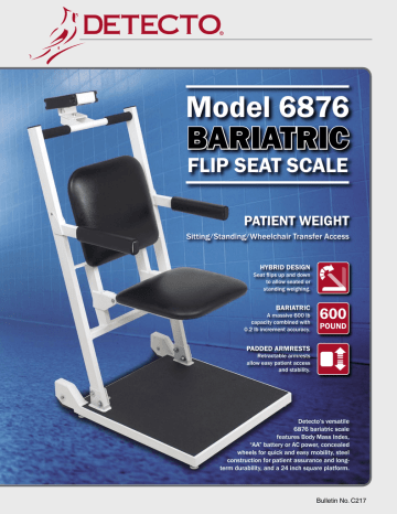 BARIATRIC Model 6876 FLIP SEAT SCALE BARIATRIC Model 6876 FLIP SEAT SCALE