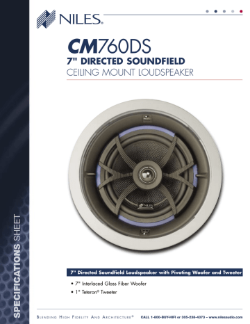 Niles CM760DS User manual Niles CM760DS User manual