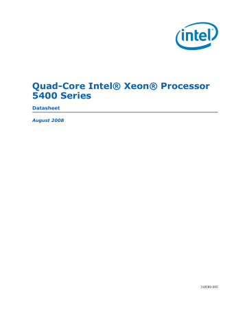 Intel E5420 - CPU XEON QUAD CORE 2.50GHZ FSB1333MHZ 12M LGA771 HALOGEN FREE TRAY Data Sheet | Manualzz